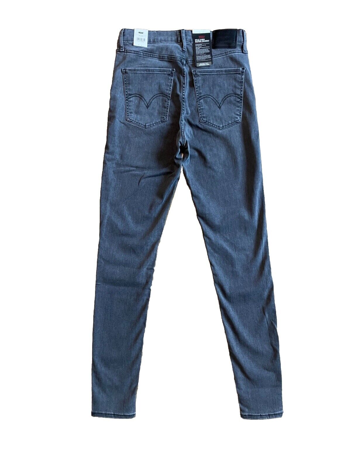 Levis Damen Jeans Mile High Super Skinny Hyperstretch Grau Destroyed 27/28