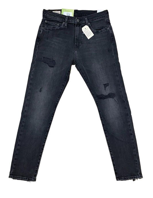 Levis Herren Jeans 512 Slim Taper Stretch Destroyed Dunkelgrau Grau Größe 30/30