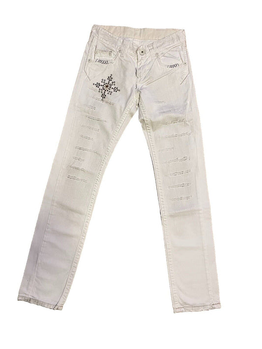 Damen Jeans Rag Recycle Rag Restyle Straight weiß Größe 25