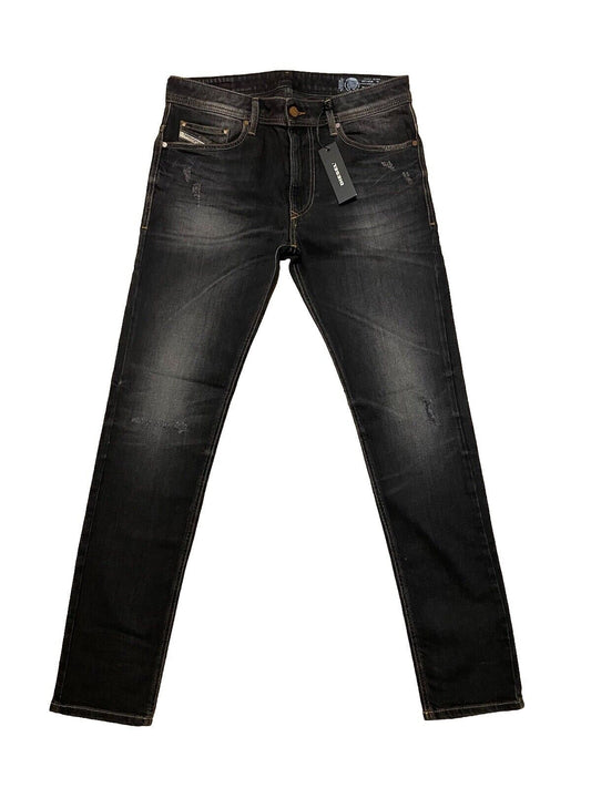 Diesel Herren Jeans Thavar Slim Skinny Stretch Schwarz Grau 30/32
