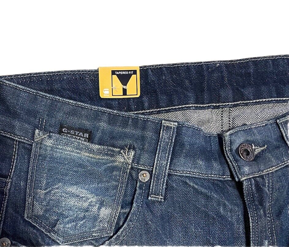 G-Star Damen Jeans A Crotch 3D Loose Tapered Destroy blau mittelblau Größe 29/32