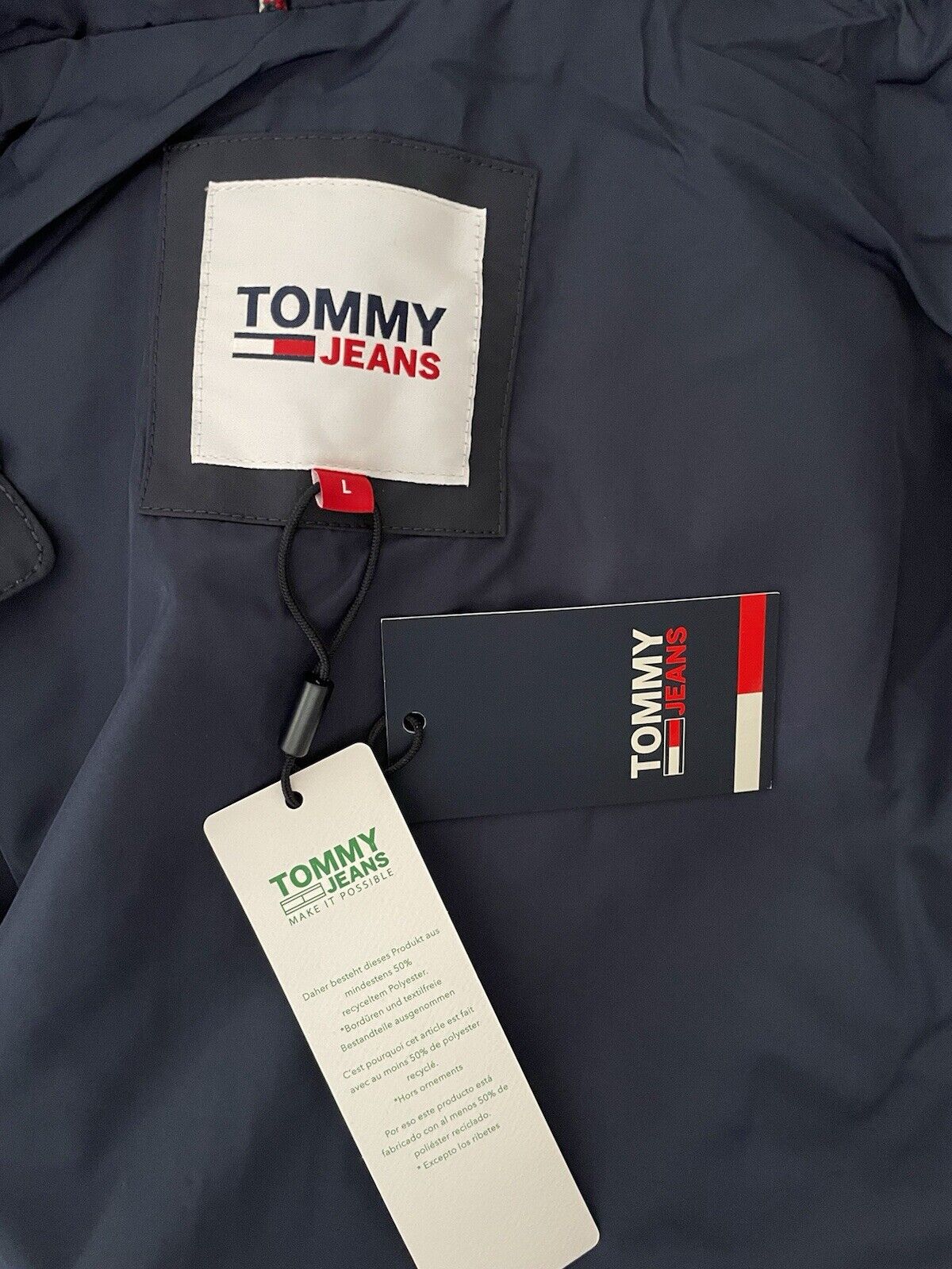 Tommy Hilfiger Tommy Jeans Herren Jacke Windbreaker Print blau gelb L
