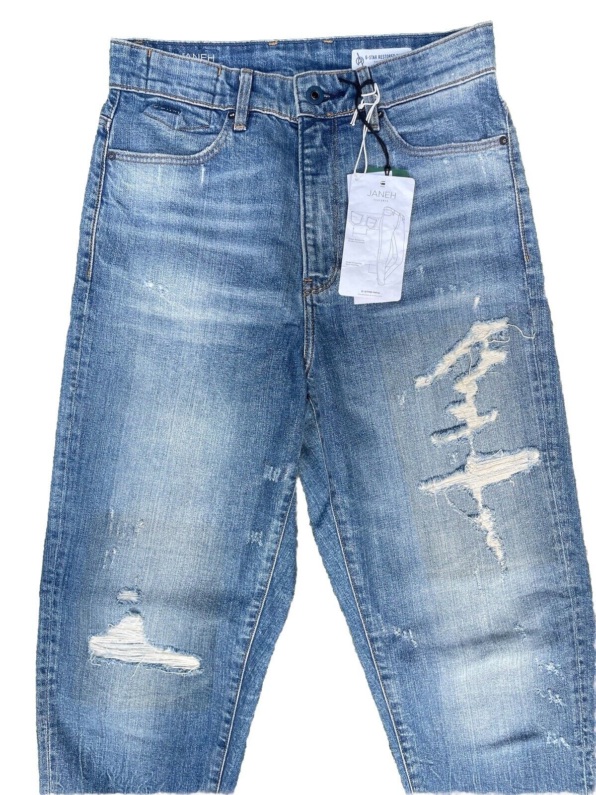 G-Star Janeh Ultra High Mom Ankle Damen Jeans Hellblau  Boyfriend 27/32