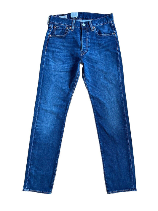 Levis Unisex Jeans 501 Gerades Bein Stretch Blau Größe 28 / 32