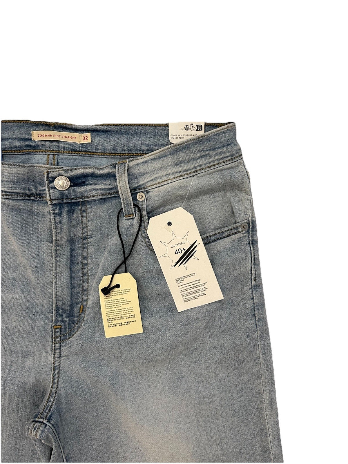 Levi’s Damen Jeans 724 High-Rise Slim Straight - blau / hellblau - Gr. 32/32
