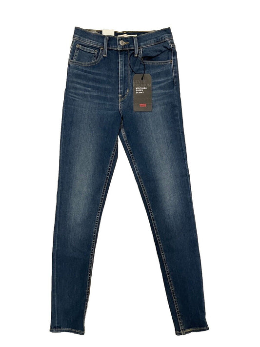 Levis Damen Jeans Mile High Super Skinny Röhrenjeans - blau - Gr. 28/30