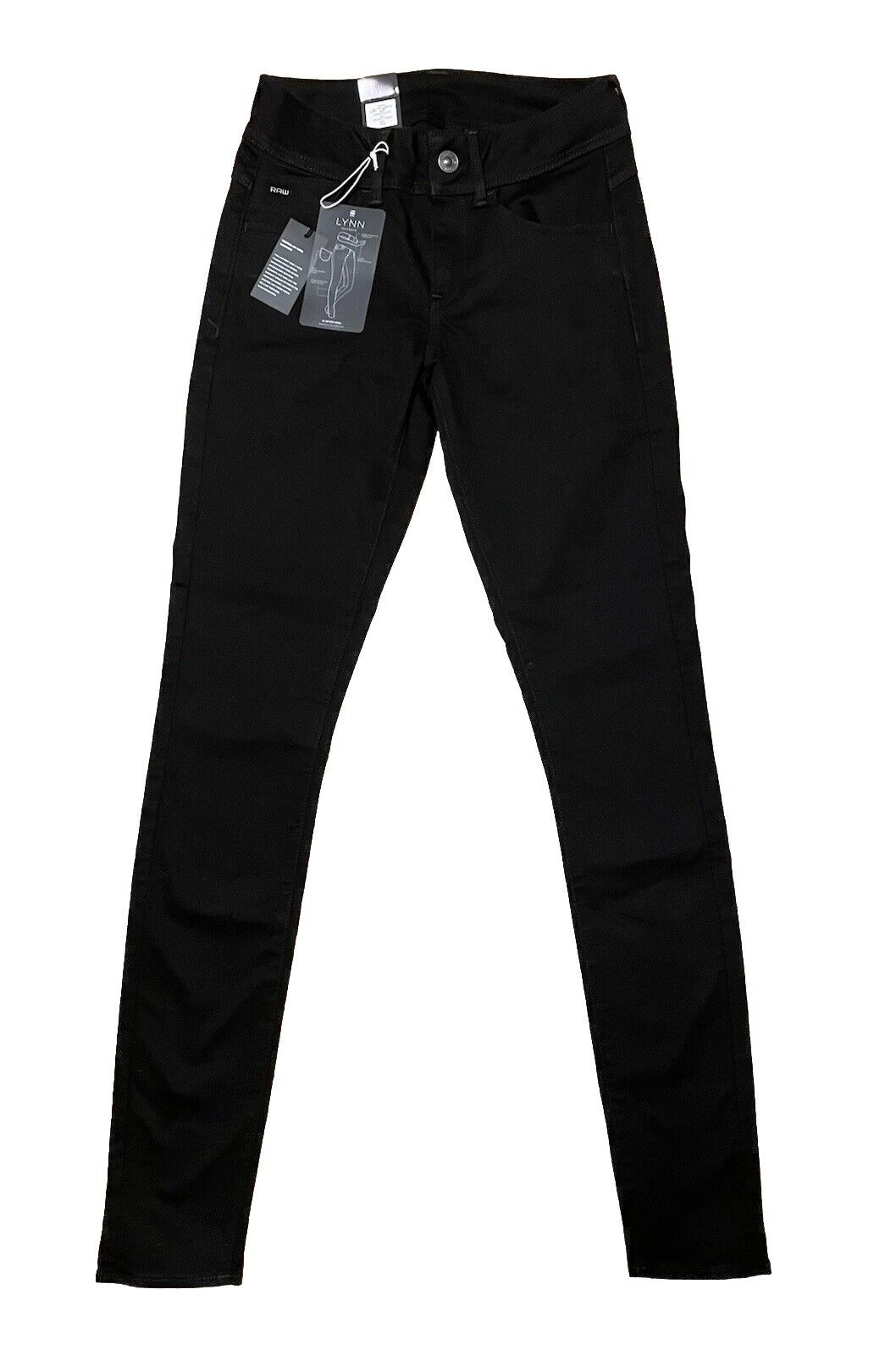 G-Star Damen Jeans Lynn d-Mid Super Skinny Black Schwarz Größe 28/34