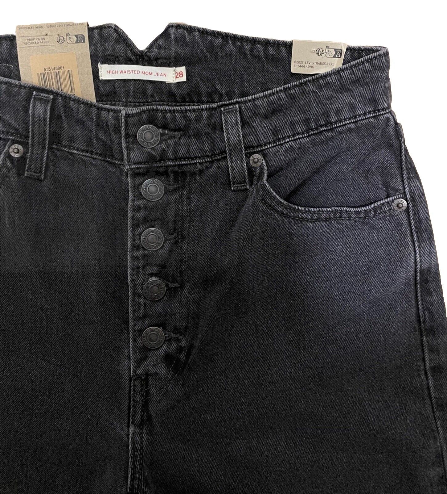Levis Damen Jeans High-Waisted Mom Jeans - grau - Gr. 28/27