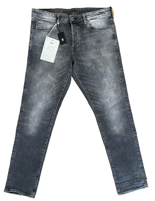 G-Star Jeans Herren 3301 Straight Tapered Gerades Bein Grau Größe 34 / 34
