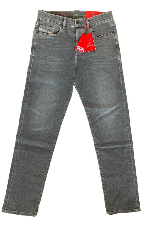 Diesel Herren Jeans Viker Regular Fit Mid Waist Straight Leg Gerade grau 30/34