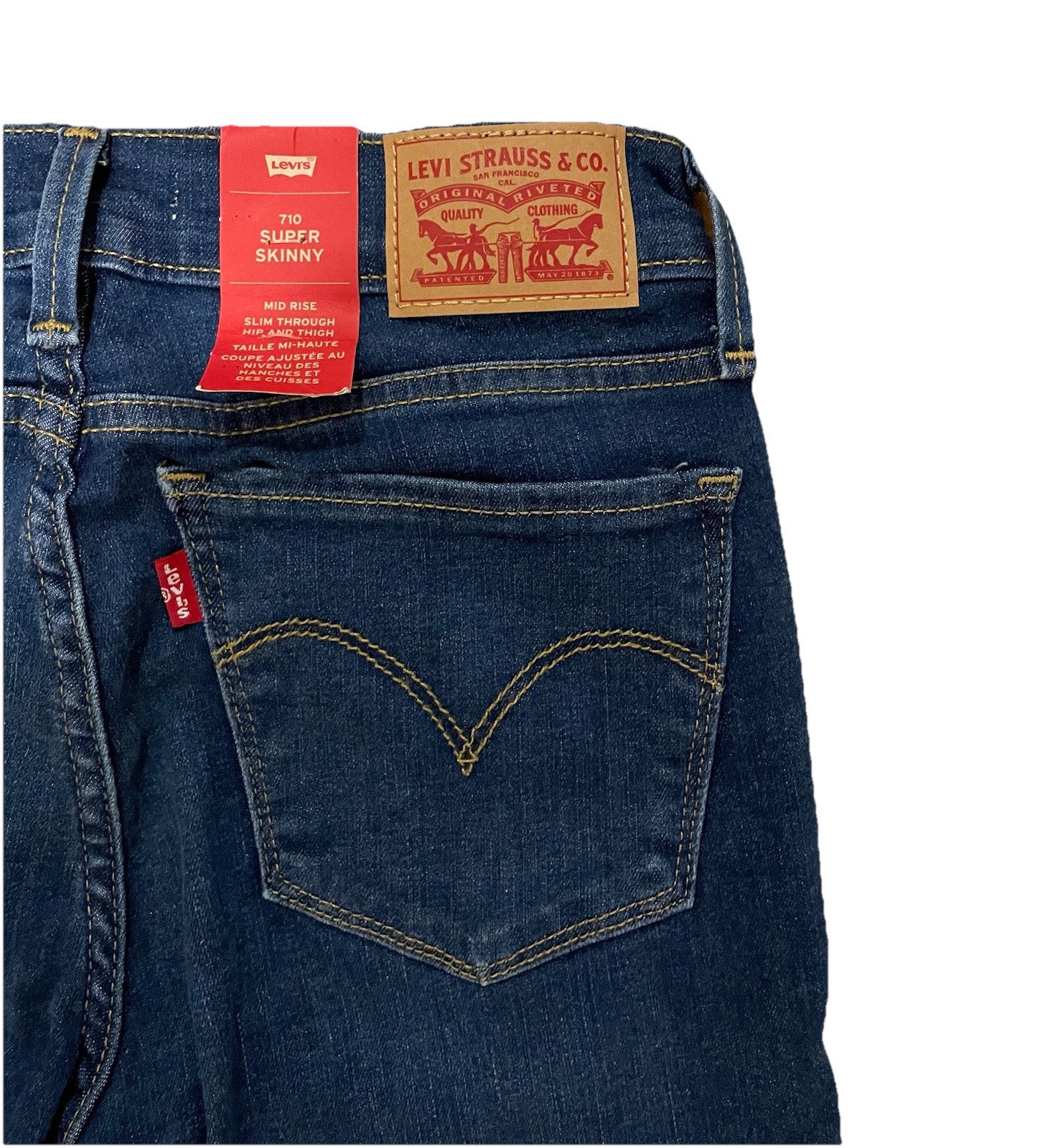 Levis Damen Jeans 710 Super Skinny Röhrenjeans - blau - Gr. 26/32