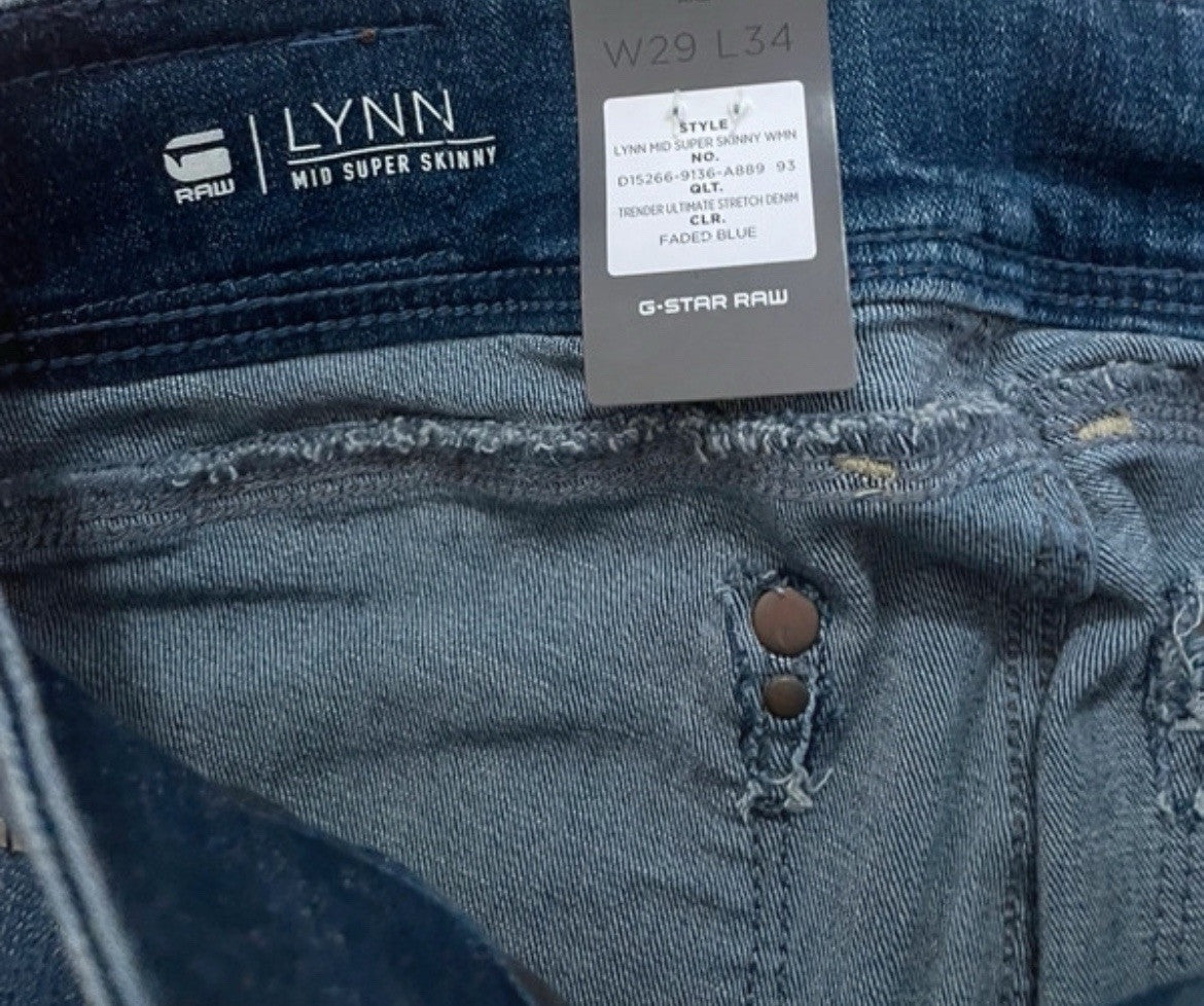 G-Star Damen Jeans Lynn Mid Super Skinny - blau - Gr. 29/34