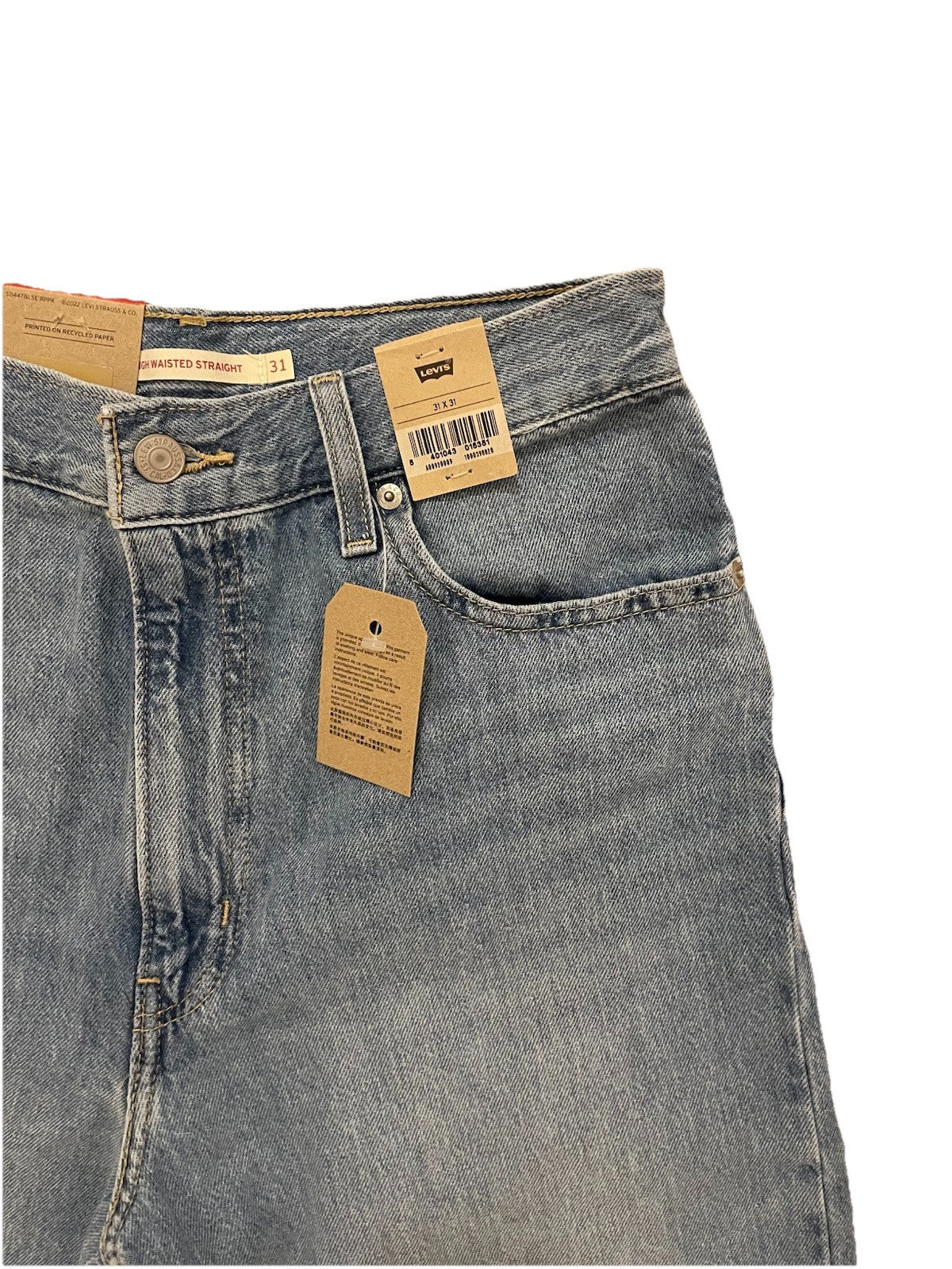 Levis Damen Jeans High-Waisted Straight - blau - Gr. 31/31