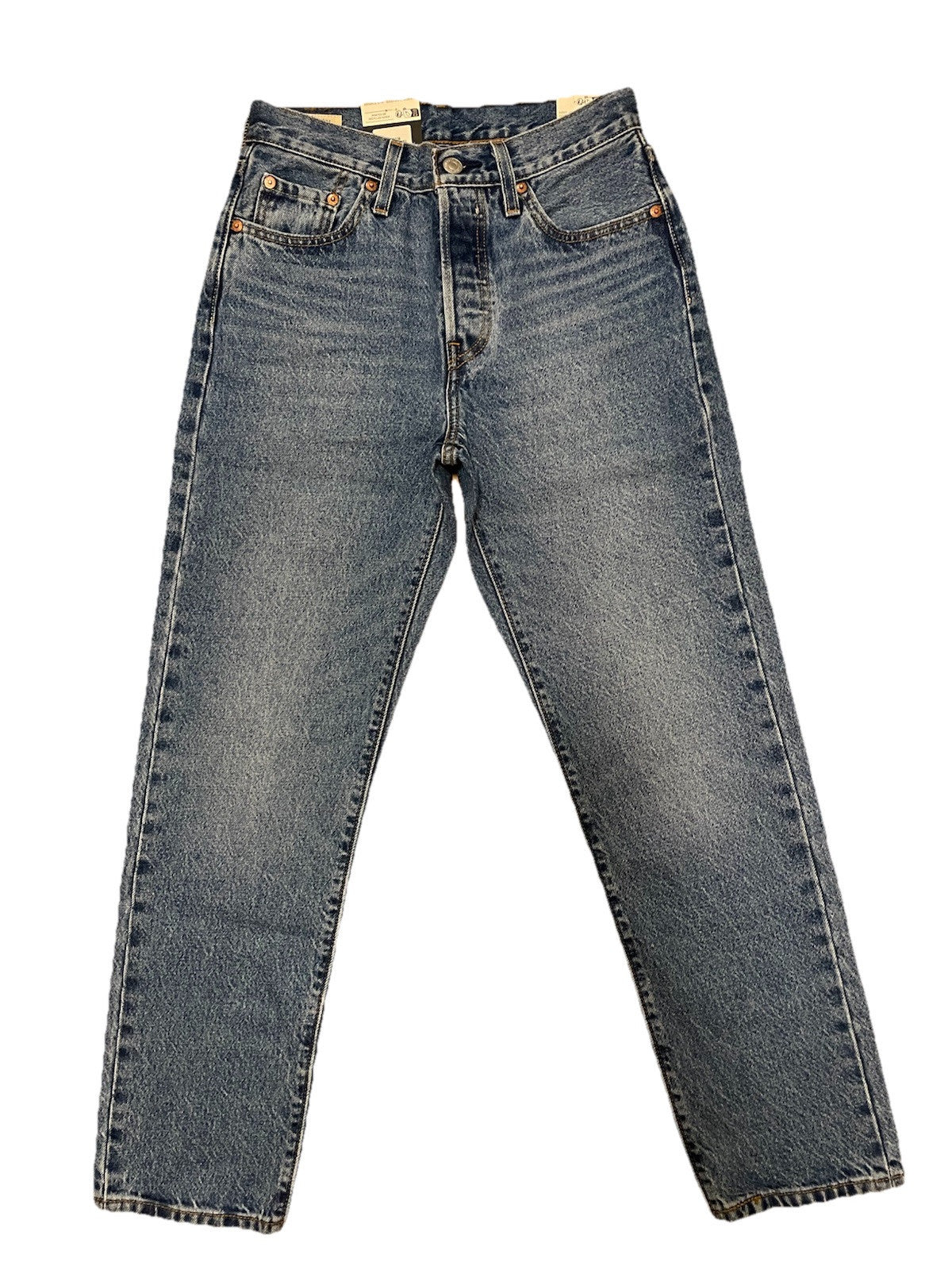 Levis Damen Jeans 501 Cropped - blau / stonewashed - Gr. 25/28