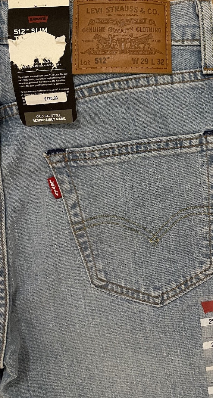 Levis Herren Jeans 512 Slim Tapered - blau / hellblau - Gr. 29/32