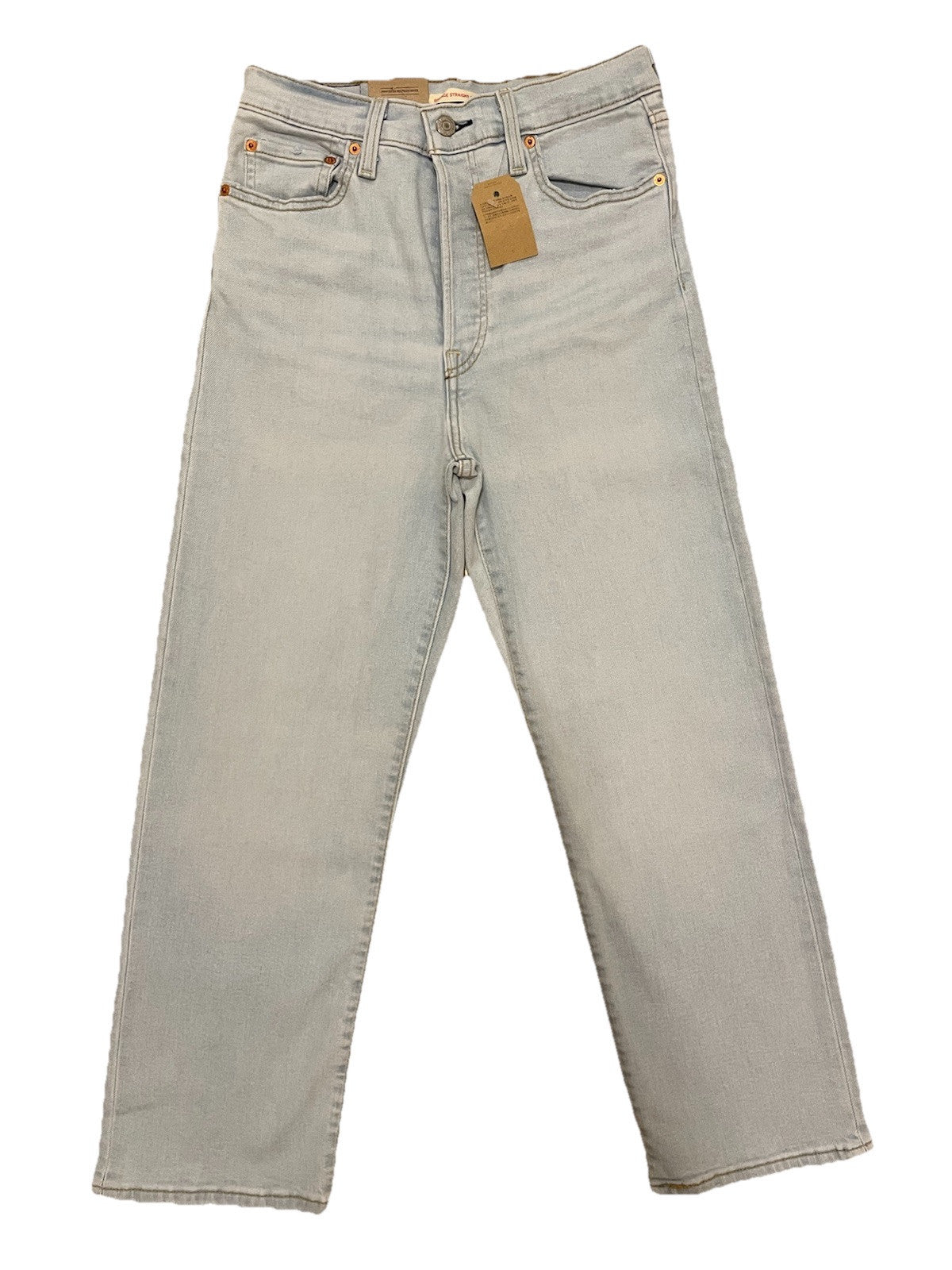 Levis Damen Jeans Ribcage Straight Ankle High Rise - hellblau / blau - Gr. 28/27
