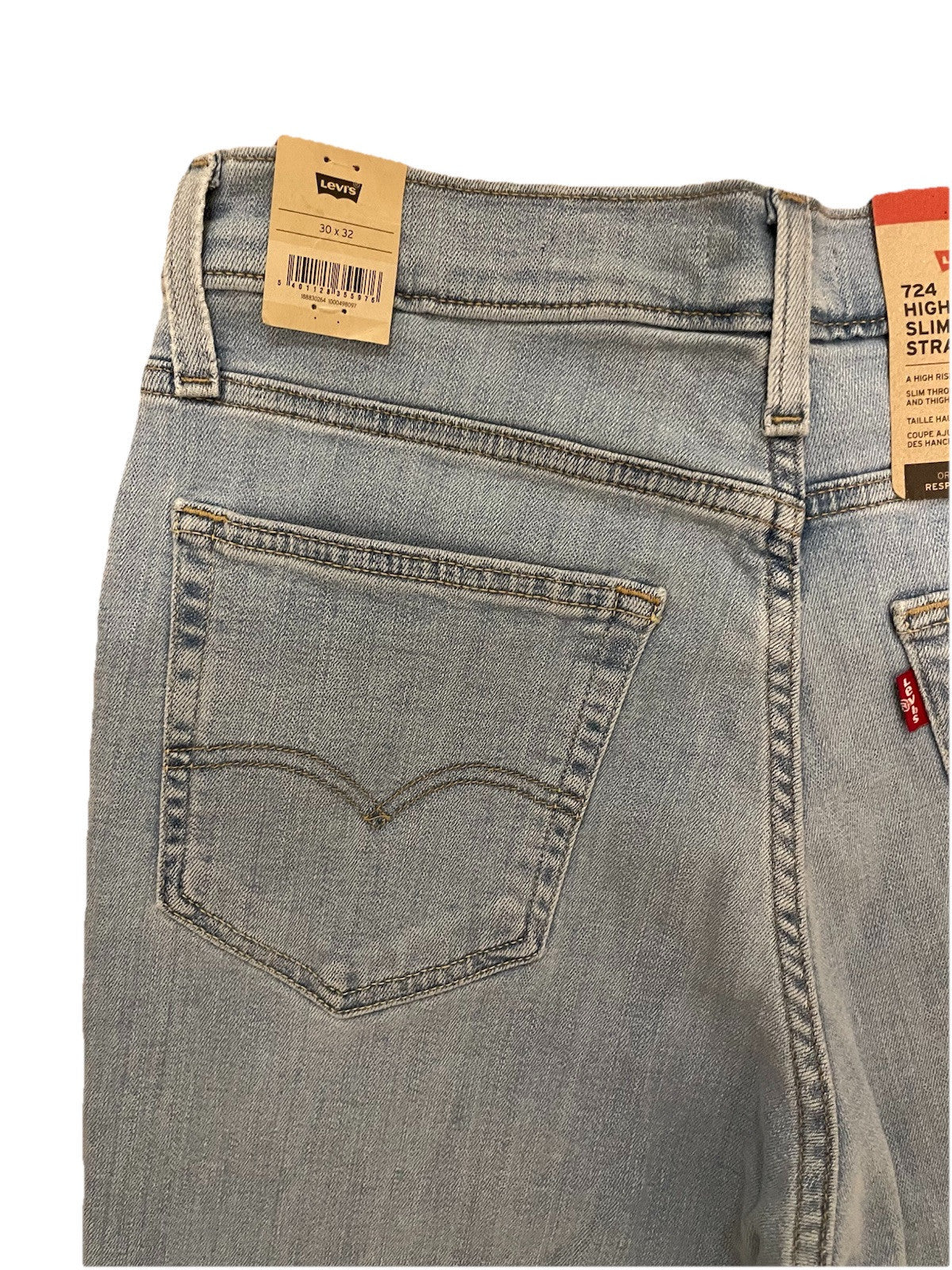 Levis Damen Jeans 724 High-Rise Slim Straight - blau / hellblau - Gr. 30/32