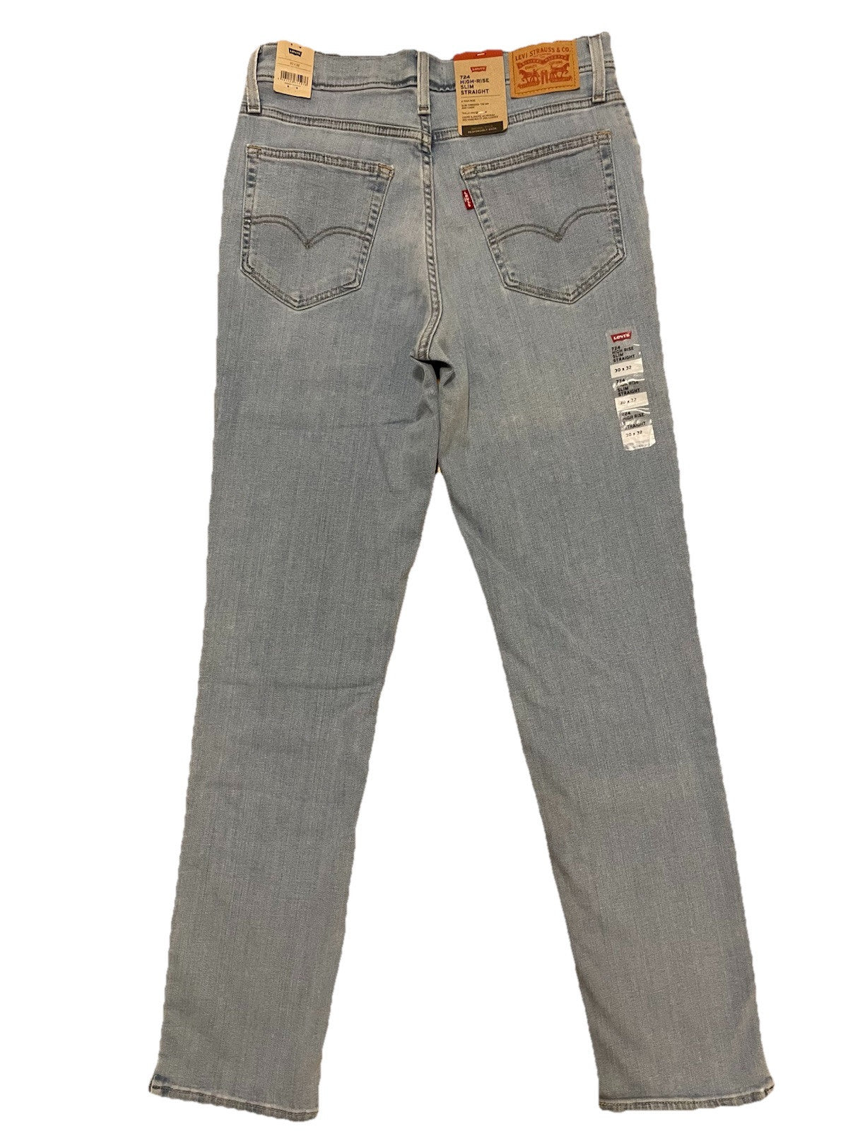 Levis Damen Jeans 724 High-Rise Slim Straight - blau / hellblau - Gr. 30/32