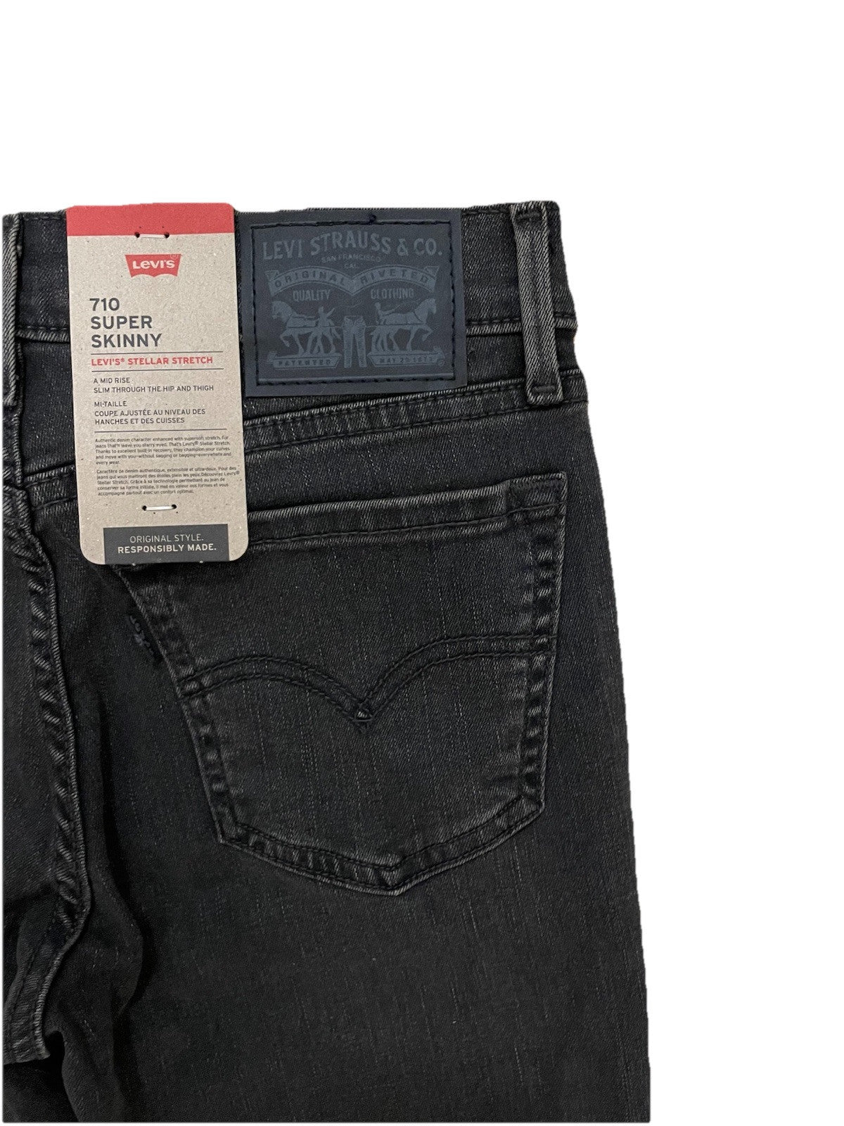 Levis Damen Jeans 710 Super Skinny - grau - Gr. 26/30