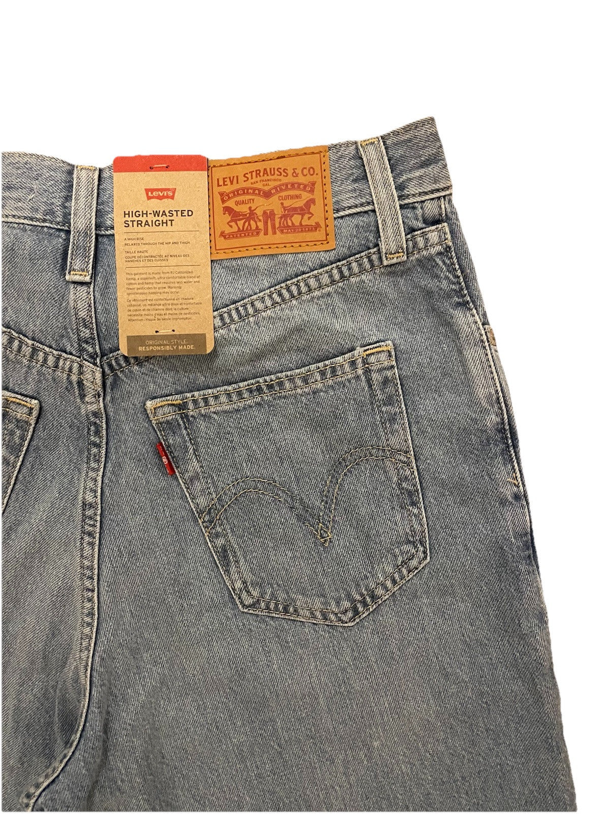 Levis Damen Jeans High-Waisted Straight - blau - Gr. 31/31