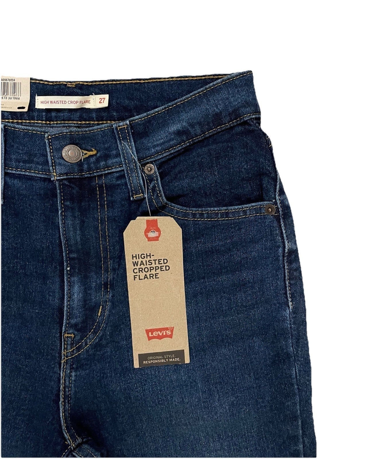 Levis Damen Jeans High-Waisted Cropped Flare - blau / dunkelblau - Gr. 27/27