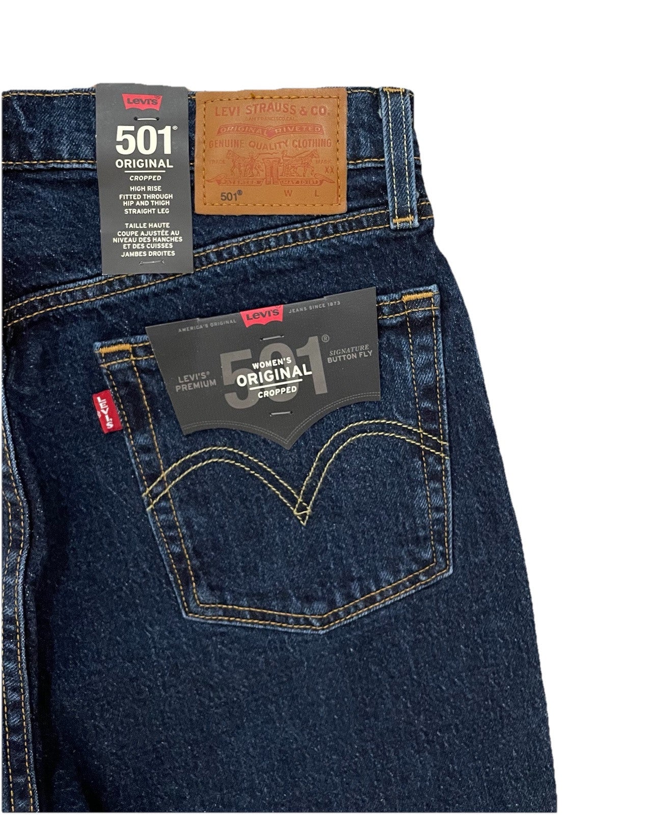 Levis Damen Jeans 501 Cropped - blau / dunkelblau - Gr. 28/26