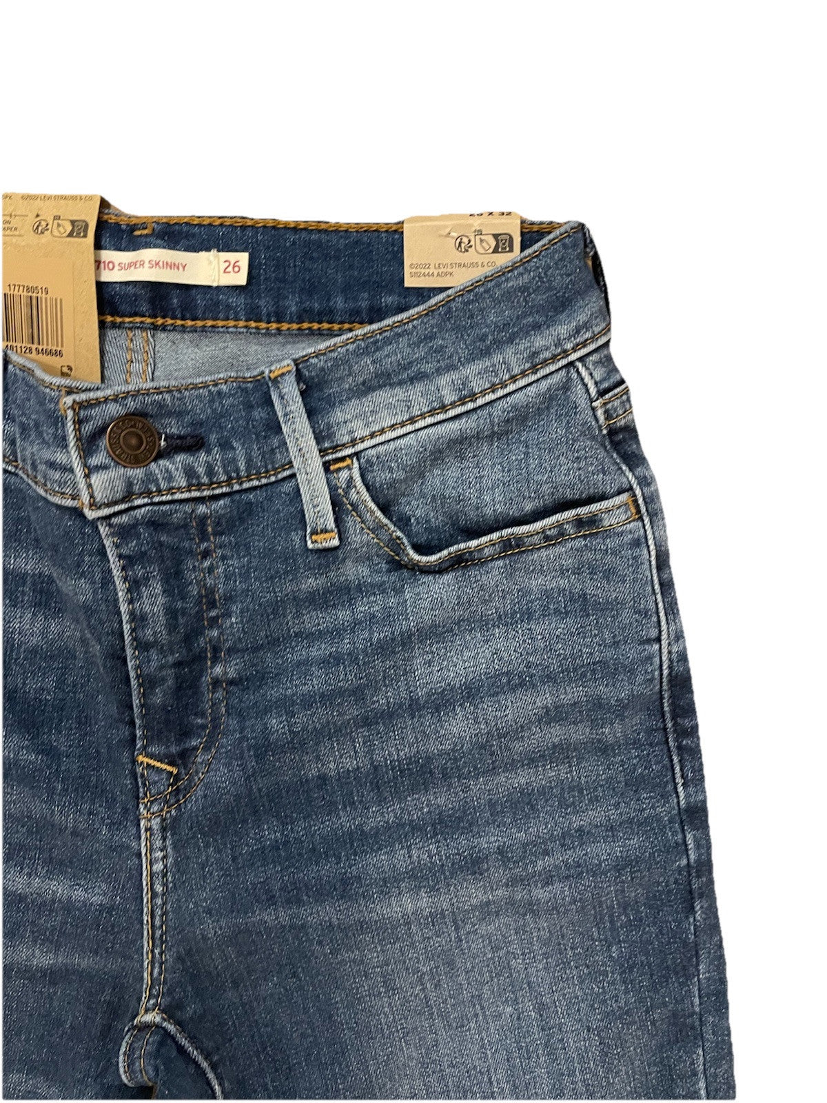 Levis Damen Jeans 710 Super Skinny - blau / dunkelblau - Gr. 26/32