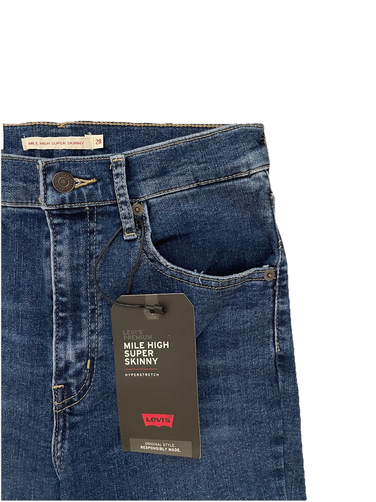Levis Damen Jeans Mile High Super Skinny - blau / dunkelblau - Gr. 28/28
