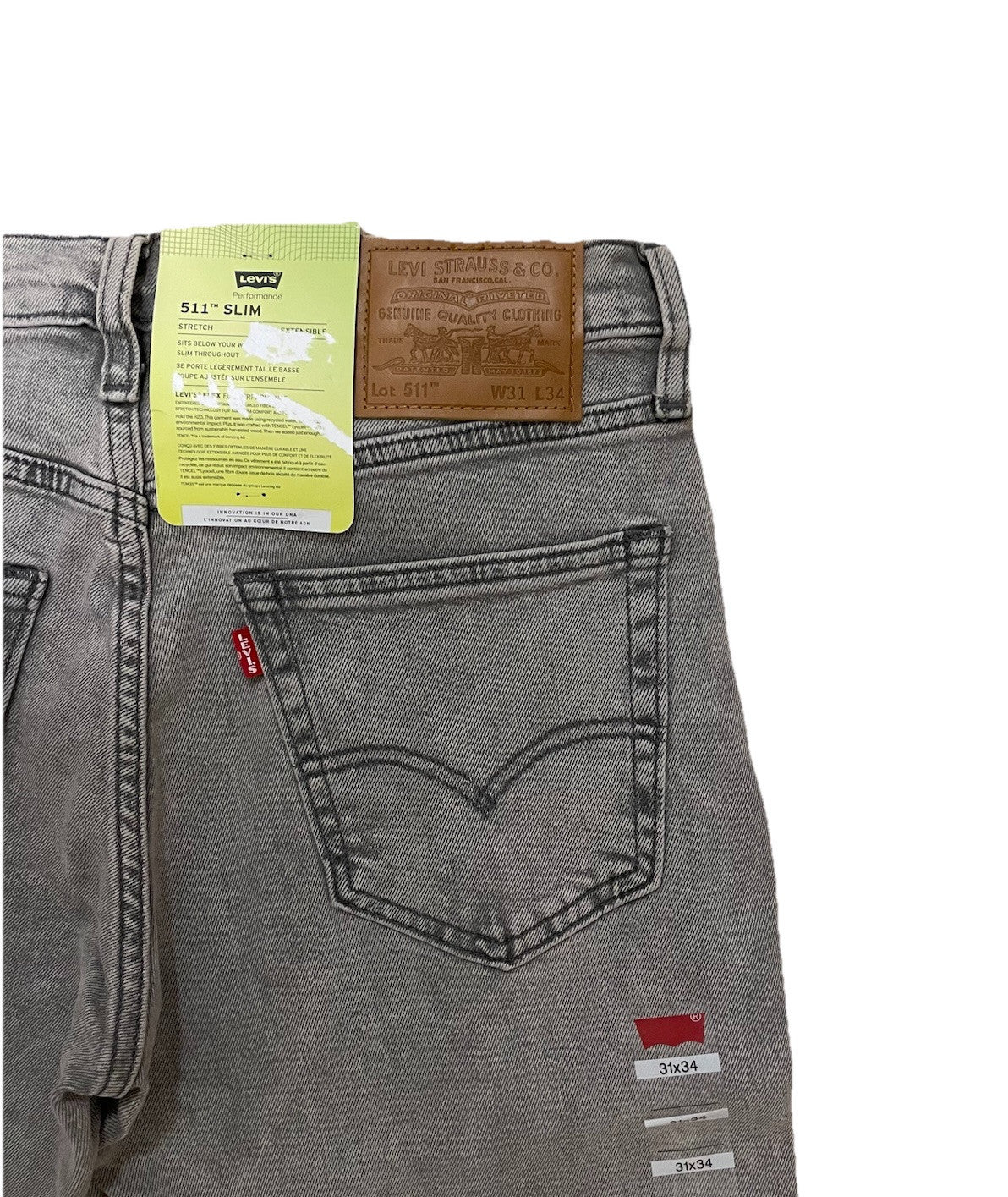 Levis Herren Jeans 511 Slim Stretch - grau - Gr. 31/34 