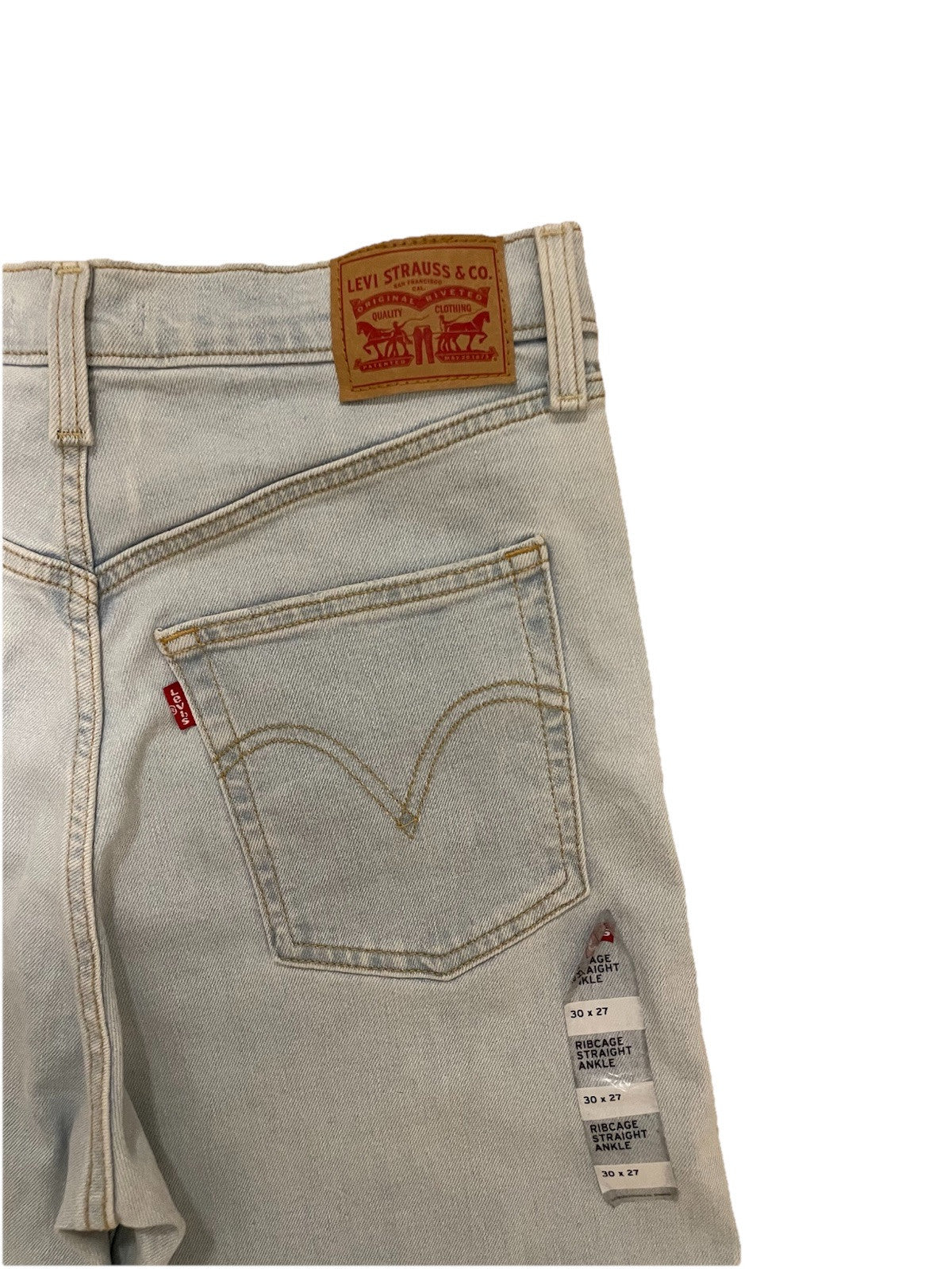 Levi’s Damen Jeans Ribcage Straight Ankle - blau / hellblau - Gr. 30/27