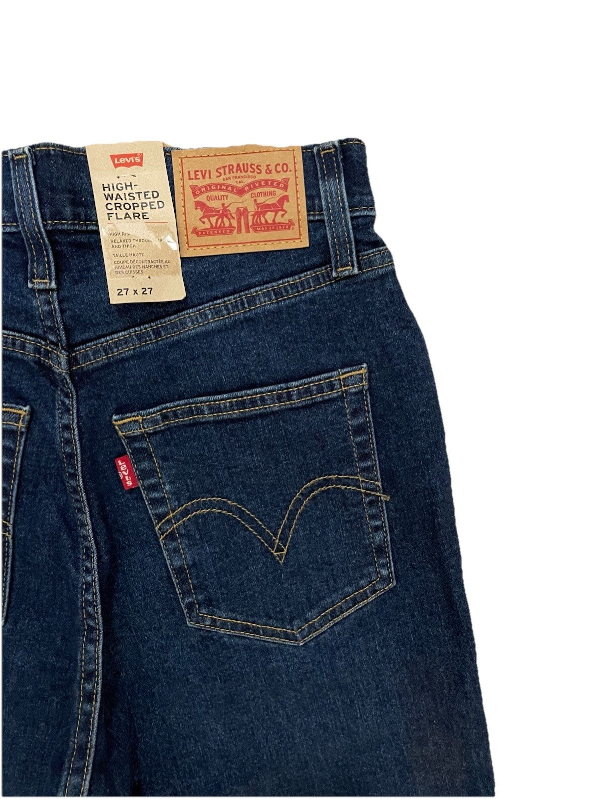 Levis Damen Jeans High-Waisted Cropped Flare - blau / dunkelblau - Gr. 27/27