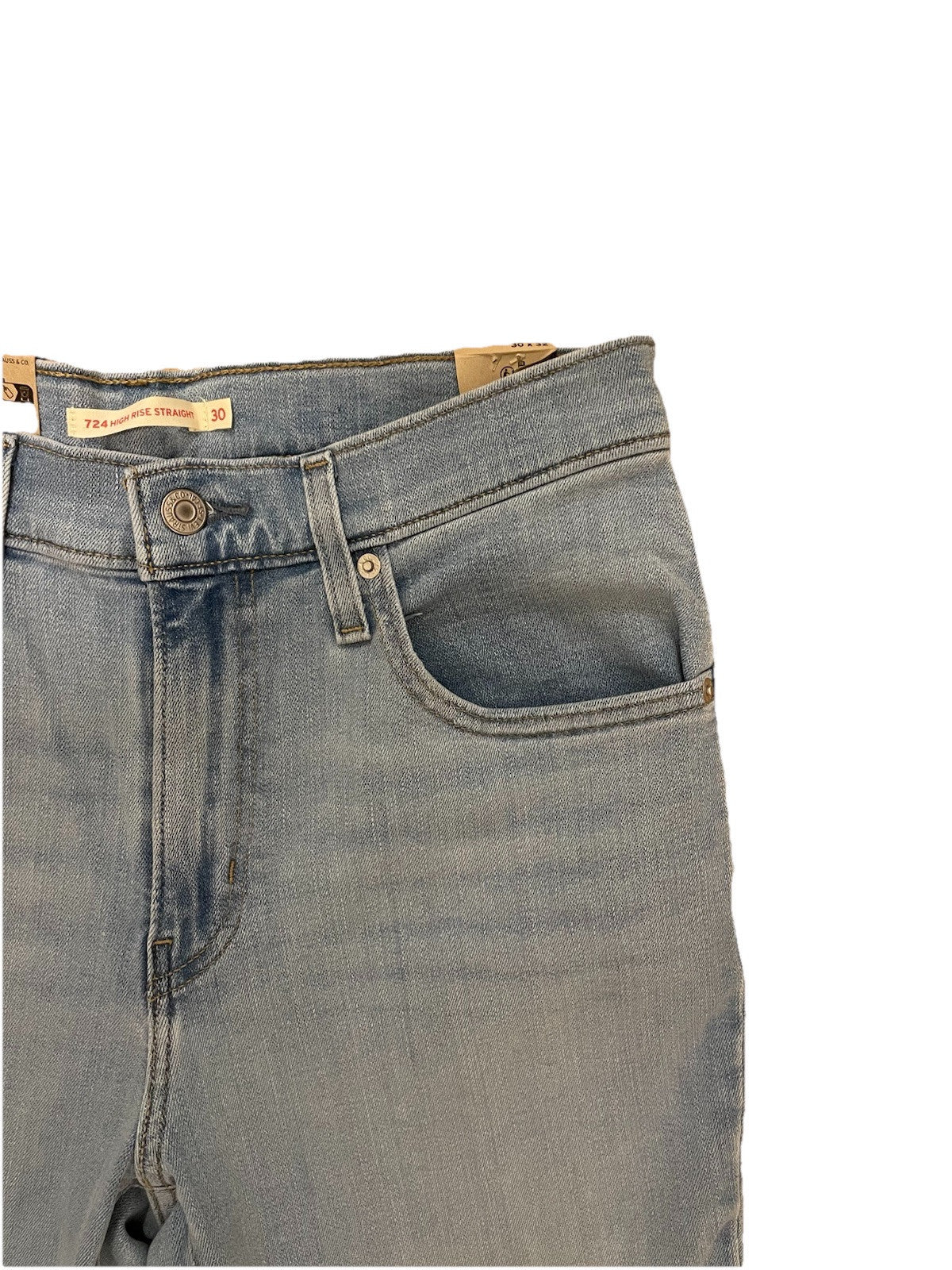 Levis Damen Jeans 724 High-Rise Slim Straight - blau / hellblau - Gr. 30/32