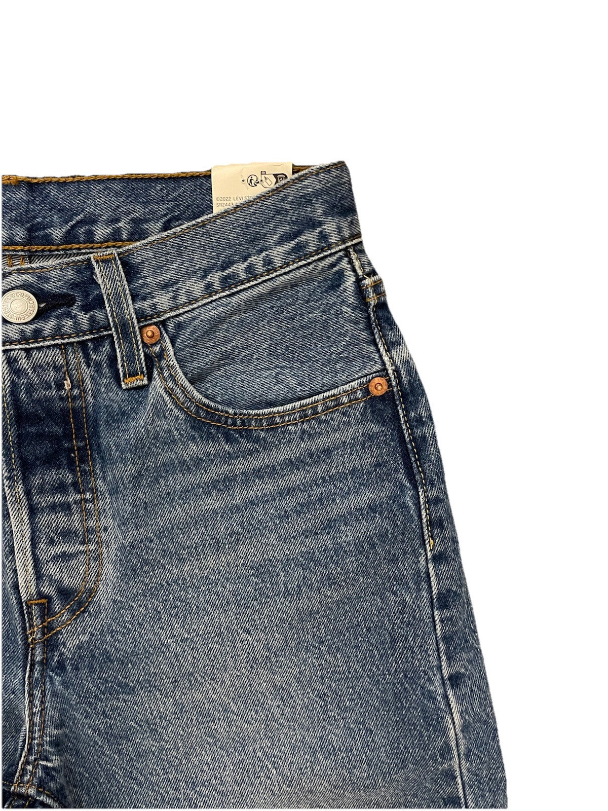 Levis Damen Jeans 501 Cropped - blau / stonewashed - Gr. 25/28