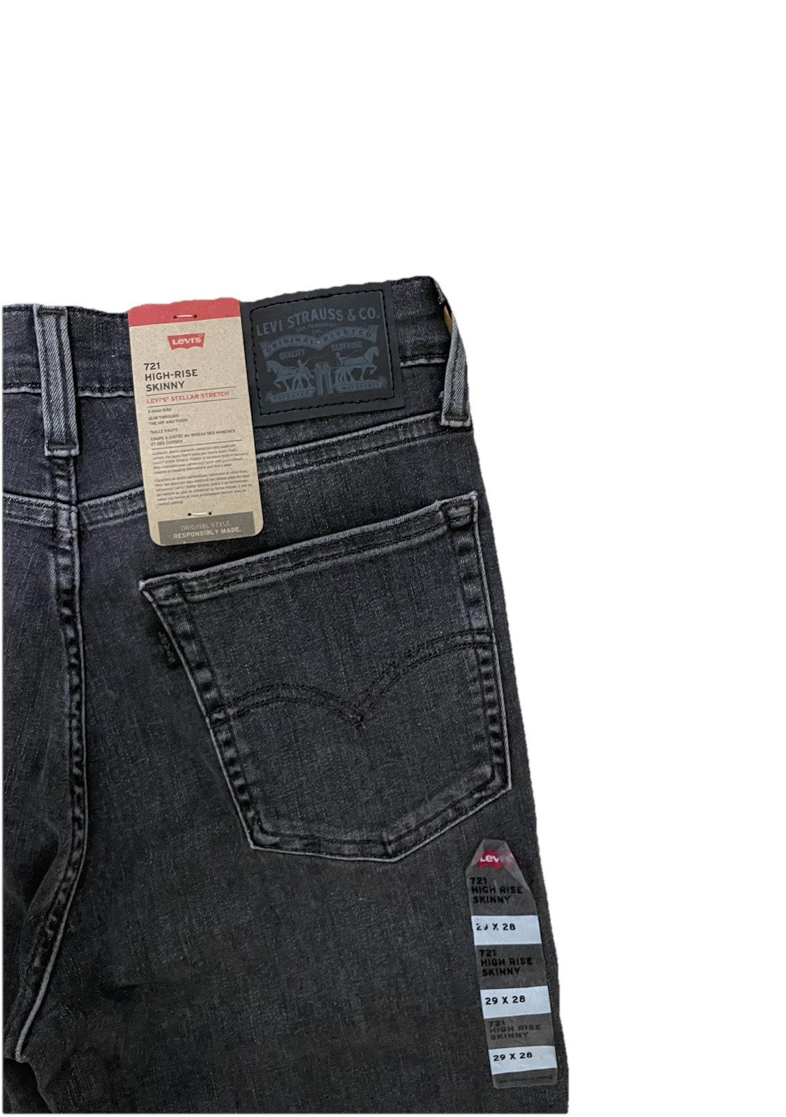 Levis Damen Jeans 721 High-Rise Skinny - grau - Gr. 29/28